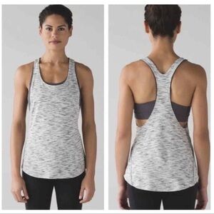 Lululemon On Track Tank 2 In 1 Gray Tiger Space Dye Women’s Size 4